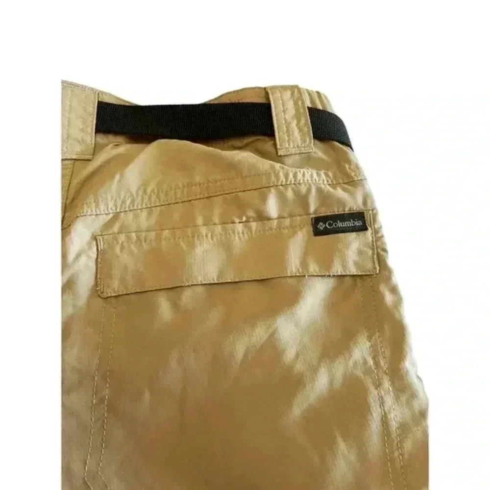 Columbia‎ Omni-Shade Beige Hiking Cargo Outdoor Belted Shorts Size 34x10